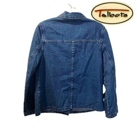 Talbots Casual Denim Jackets for Women Basic Long Sleeve Button Downs Jean coat - Picture 2 of 5